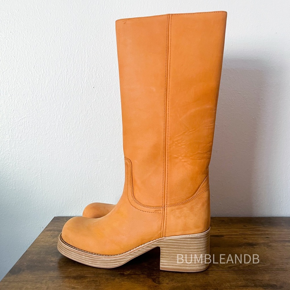 BNWOB Women’s Jeffrey Campbell Reflect-TN Boots in Orange Distressed Size 10